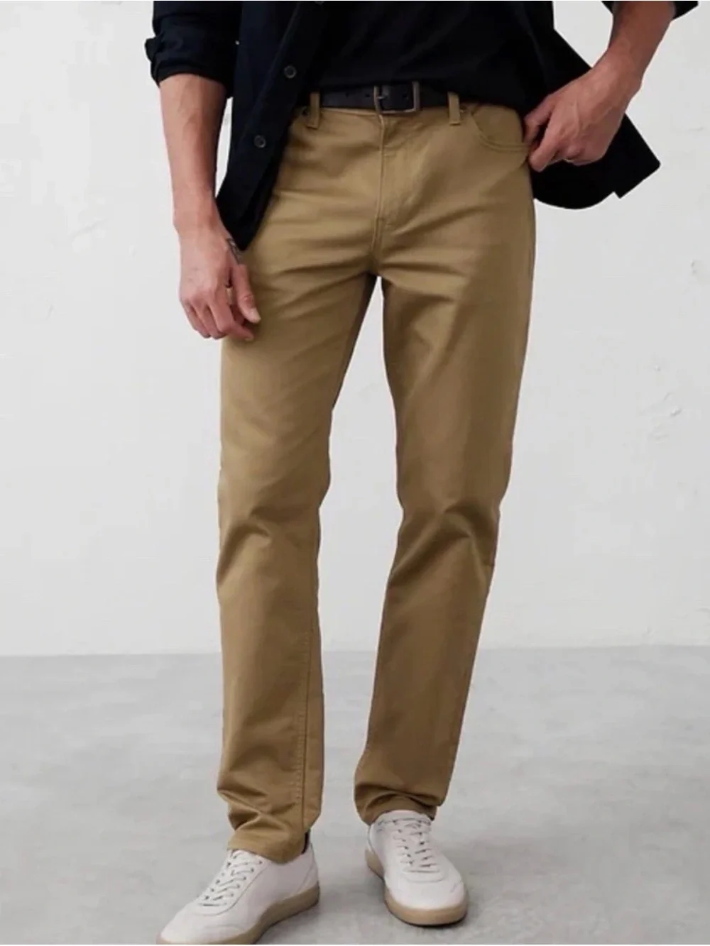 Banana Republic Mens Travel Jean Slim Fit Pants 35x30 Whiskey Khaki Brown Chino